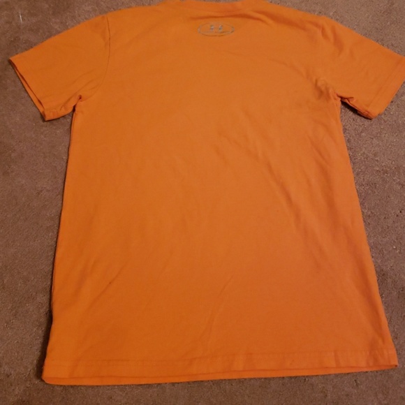 UNDER ARMOUR ORANGE BABY TEE T SHIRT BASKETBALL SPORTS ATHLETIC - Picture 4 of 6